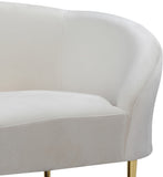 Ritz Elegant Velvet Chair with Gold Legs - Chic Curved Design for Contemporary Home Decor Style