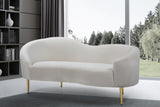 Ritz Contemporary Loveseat with Plush Upholstery and Elegant Gold Legs for Chic Home Style