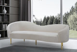 Ritz Elegant Velvet Sofa with Gold Metal Legs - Contemporary Curved Design for Chic Living Rooms