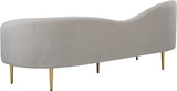 Ritz Elegant Velvet Sofa with Gold Metal Legs - Contemporary Curved Design for Chic Living Rooms