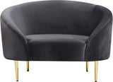 Ritz Elegant Velvet Chair with Gold Legs - Chic Curved Design for Contemporary Home Decor Style