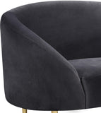 Ritz Elegant Velvet Chair with Gold Legs - Chic Curved Design for Contemporary Home Decor Style