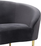 Ritz Elegant Velvet Chair with Gold Legs - Chic Curved Design for Contemporary Home Decor Style