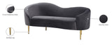 Ritz Contemporary Loveseat with Plush Upholstery and Elegant Gold Legs for Chic Home Style