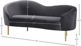 Ritz Contemporary Loveseat with Plush Upholstery and Elegant Gold Legs for Chic Home Style