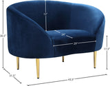 Ritz Elegant Velvet Chair with Gold Legs - Chic Curved Design for Contemporary Home Decor Style