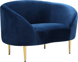 Ritz Elegant Velvet Chair with Gold Legs - Chic Curved Design for Contemporary Home Decor Style