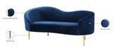 Ritz Contemporary Loveseat with Plush Upholstery and Elegant Gold Legs for Chic Home Style