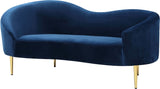 Ritz Contemporary Loveseat with Plush Upholstery and Elegant Gold Legs for Chic Home Style
