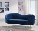 Ritz Contemporary Loveseat with Plush Upholstery and Elegant Gold Legs for Chic Home Style