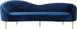 Ritz Elegant Velvet Sofa with Gold Metal Legs - Contemporary Curved Design for Chic Living Rooms