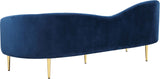 Ritz Elegant Velvet Sofa with Gold Metal Legs - Contemporary Curved Design for Chic Living Rooms
