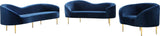 Ritz Elegant Velvet Sofa with Gold Metal Legs - Contemporary Curved Design for Chic Living Rooms