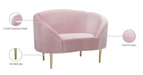 Ritz Elegant Velvet Chair with Gold Legs - Chic Curved Design for Contemporary Home Decor Style