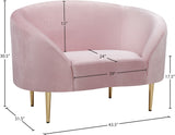 Ritz Elegant Velvet Chair with Gold Legs - Chic Curved Design for Contemporary Home Decor Style