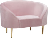 Ritz Elegant Velvet Chair with Gold Legs - Chic Curved Design for Contemporary Home Decor Style