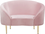 Ritz Elegant Velvet Chair with Gold Legs - Chic Curved Design for Contemporary Home Decor Style