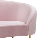 Ritz Elegant Velvet Chair with Gold Legs - Chic Curved Design for Contemporary Home Decor Style