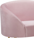Ritz Elegant Velvet Chair with Gold Legs - Chic Curved Design for Contemporary Home Decor Style