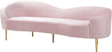 Ritz Elegant Velvet Sofa with Gold Metal Legs - Contemporary Curved Design for Chic Living Rooms
