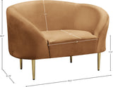 Ritz Elegant Velvet Chair with Gold Legs - Chic Curved Design for Contemporary Home Decor Style