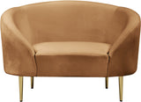 Ritz Elegant Velvet Chair with Gold Legs - Chic Curved Design for Contemporary Home Decor Style