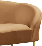 Ritz Elegant Velvet Chair with Gold Legs - Chic Curved Design for Contemporary Home Decor Style
