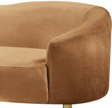Ritz Contemporary Loveseat with Plush Upholstery and Elegant Gold Legs for Chic Home Style