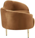 Ritz Elegant Velvet Sofa with Gold Metal Legs - Contemporary Curved Design for Chic Living Rooms