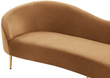 Ritz Elegant Velvet Sofa with Gold Metal Legs - Contemporary Curved Design for Chic Living Rooms