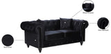 Chesterfield Velvet Loveseat – Elegant Contemporary Design with Nailheads & Matching Pillows