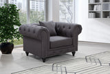 Chesterfield Elegant Contemporary Chair with Plush Foam Seat, Nailhead Design & Matching Pillows