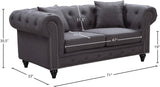 Chesterfield Elegant Contemporary Loveseat with Plush Seating, Tufted Design, and Nailhead Accents