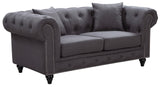 Chesterfield Elegant Contemporary Loveseat with Plush Seating, Tufted Design, and Nailhead Accents