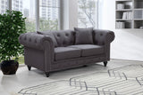 Chesterfield Elegant Contemporary Loveseat with Plush Seating, Tufted Design, and Nailhead Accents