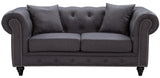 Chesterfield Elegant Contemporary Loveseat with Plush Seating, Tufted Design, and Nailhead Accents
