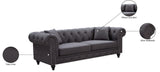 Chesterfield Elegant Contemporary Sofa with Plush Seating, Nailhead Design, and Throw Pillows Included