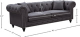 Chesterfield Elegant Contemporary Sofa with Plush Seating, Nailhead Design, and Throw Pillows Included