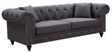 Chesterfield Elegant Contemporary Sofa with Plush Seating, Nailhead Design, and Throw Pillows Included