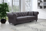 Chesterfield Elegant Contemporary Sofa with Plush Seating, Nailhead Design, and Throw Pillows Included