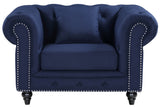 Chesterfield Elegant Contemporary Chair with Plush Foam Seat, Nailhead Design & Matching Pillows