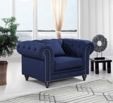 Chesterfield Elegant Contemporary Chair with Plush Foam Seat, Nailhead Design & Matching Pillows
