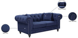Chesterfield Elegant Contemporary Loveseat with Plush Seating, Tufted Design, and Nailhead Accents