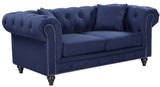 Chesterfield Elegant Contemporary Loveseat with Plush Seating, Tufted Design, and Nailhead Accents