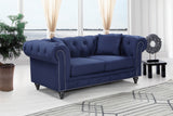 Chesterfield Elegant Contemporary Loveseat with Plush Seating, Tufted Design, and Nailhead Accents
