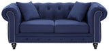 Chesterfield Elegant Contemporary Loveseat with Plush Seating, Tufted Design, and Nailhead Accents