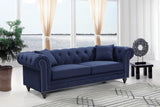Chesterfield Elegant Contemporary Sofa with Plush Seating, Nailhead Design, and Throw Pillows Included