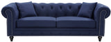 Chesterfield Elegant Contemporary Sofa with Plush Seating, Nailhead Design, and Throw Pillows Included