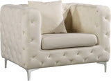 Scarlett Velvet Chair - Luxuriously Tufted Contemporary Seat with Chrome Legs for Elegant Living Spaces