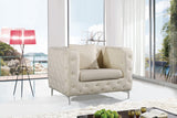 Scarlett Velvet Chair - Luxuriously Tufted Contemporary Seat with Chrome Legs for Elegant Living Spaces